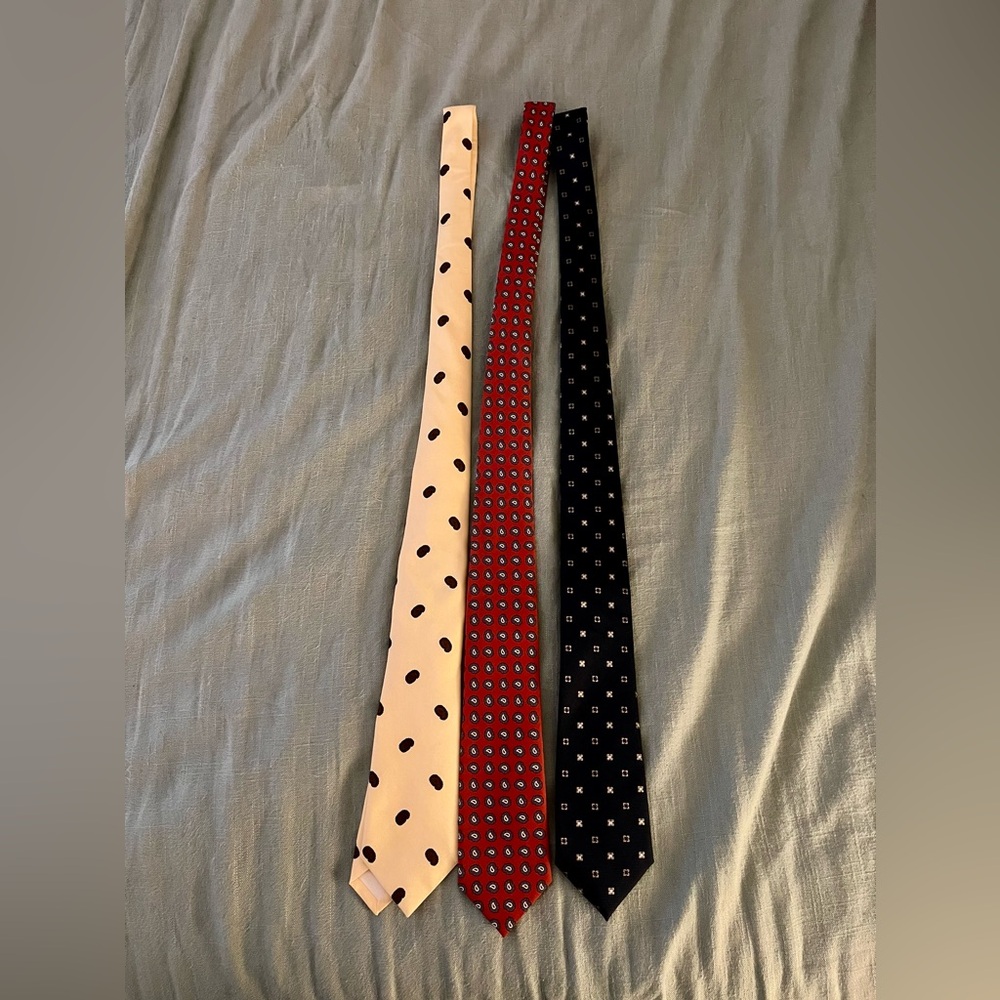 J. Crew Red Tie with Polka Dots Accessories